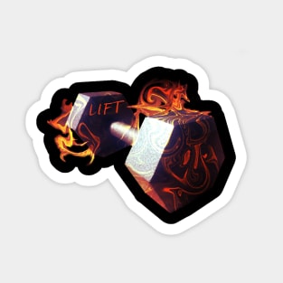 Dumbbell with Flames Sticker